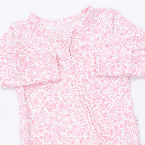 2 Way Ruffle Back Zipper Footie-Baby Woodland
