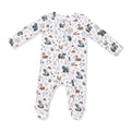 2 Way Ruffle Back Zipper Footie-Woodland Animals