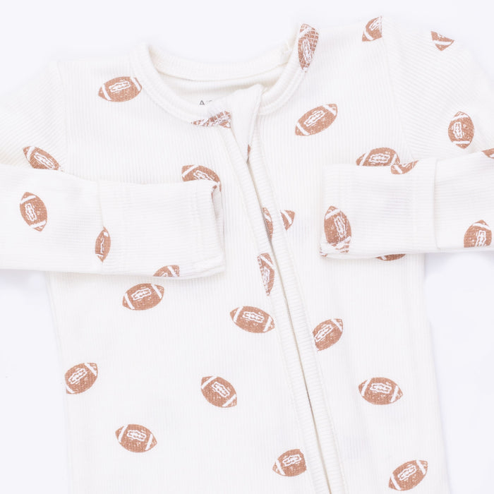 2 Way Zipper Footie-Mini Footballs