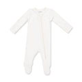 2 Way Zipper Footie-Solid Snow White