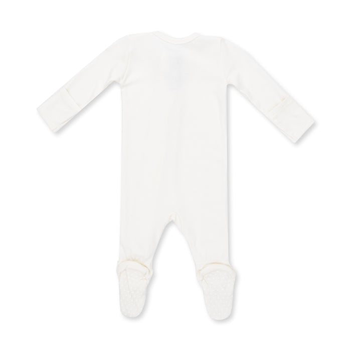 2 Way Zipper Footie-Solid Snow White