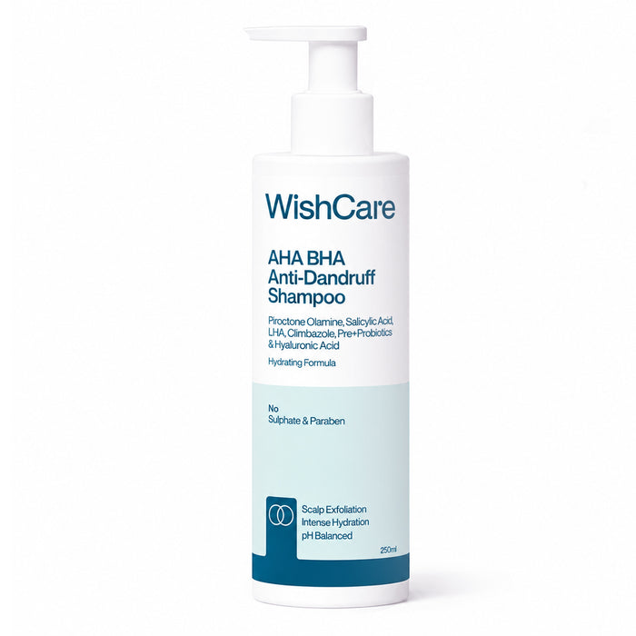 wishcare aha bha anti dundruff shampoo
