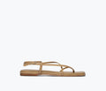 Freda Salvador Alexia sandal in latte color showing front view with open toe and stylish straps.