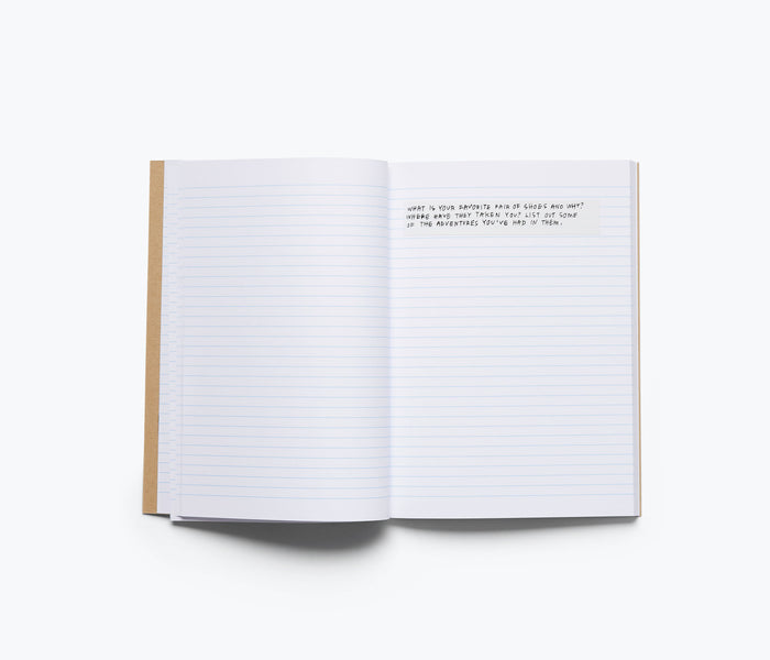Inside view of the ALLSWELL x FREDA journal showing lined pages and stylish interior design, designed as a fashionable accessory.