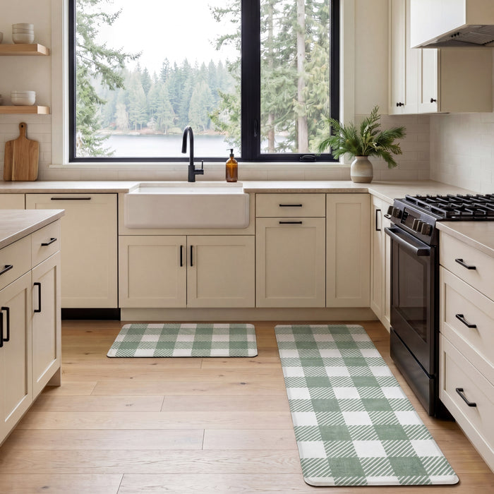 Anti-Fatigue Holiday Buffalo Check Kitchen Mats