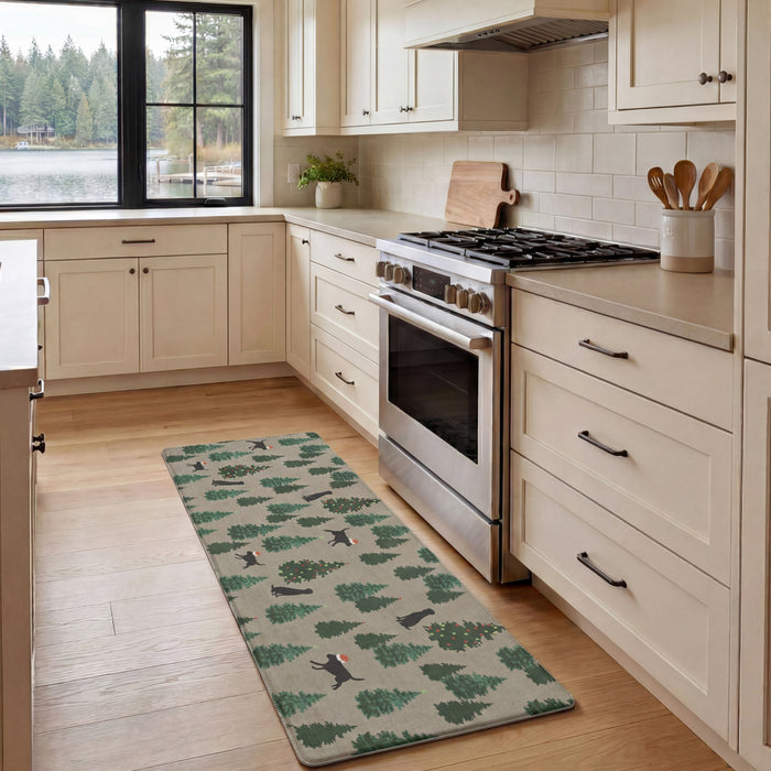 Anti-Fatigue Holiday Dogs and Christmas Trees Kitchen Mats