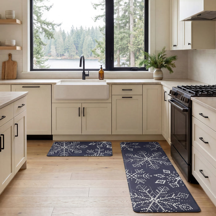 Anti-Fatigue Holiday Snowflakes Kitchen Mats