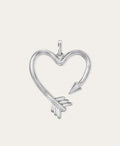 Arrow Heart Hinged Charm in Sterling Silver for Big Beads