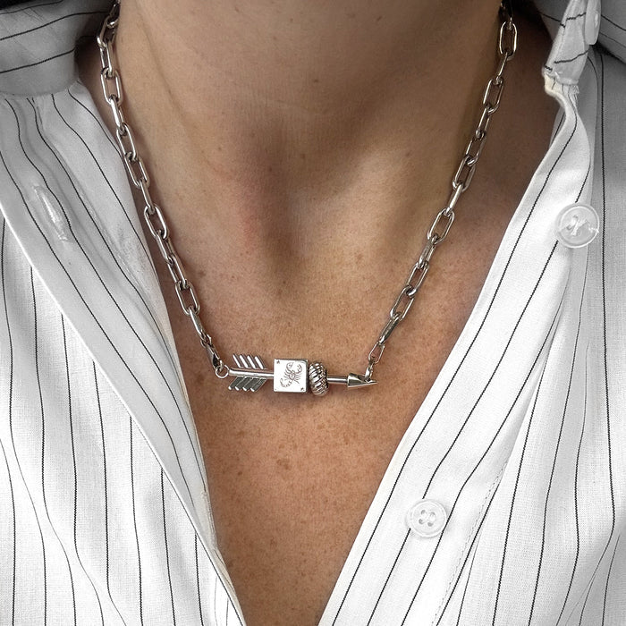 Arrow Hinged Charm in Sterling Silver for Big Beads