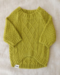Aspen Chartreuse Cable Knit Sweater dog sweater with chartreuse cable knit