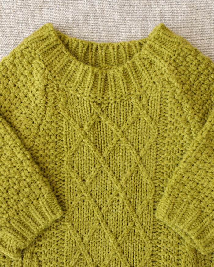 Aspen Chartreuse Cable Knit Sweater – stylish dog sweater in chartreuse