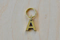 'A' Letter keyring, key chain, key ring in brass made by Carl Aubock.