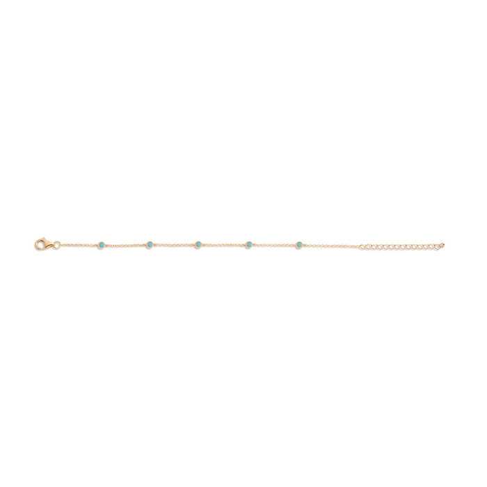 Aurate x Frye: Turquoise Station Bracelet Vermeil Yellow Gold