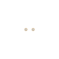 Aurate x Wilson: Lab Grown White Sapphire Bezel Stud Earrings Vermeil Yellow Gold Pair Single Butterflyback Flatback First