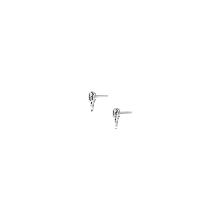 Aurate x Wilson: Tennis Racket Earrings Vermeil White Gold Pair Single Butterflyback Flatback