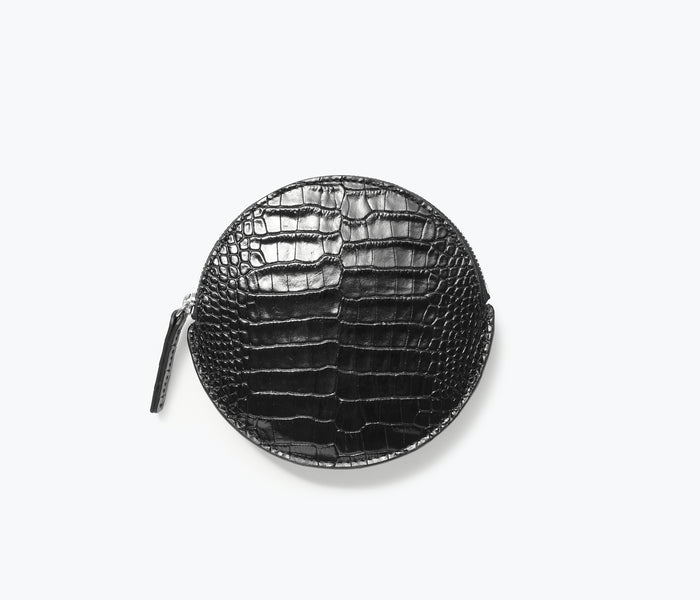 Freda Salvador AVA Circle Cardholder Pouch in medium size, featuring a round design and compact silhouette for easy card storage.