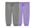 Primary Baby French Terry Jogger - 2 Pack - Heather Gray / Iris. Available at www.tenlittle.com