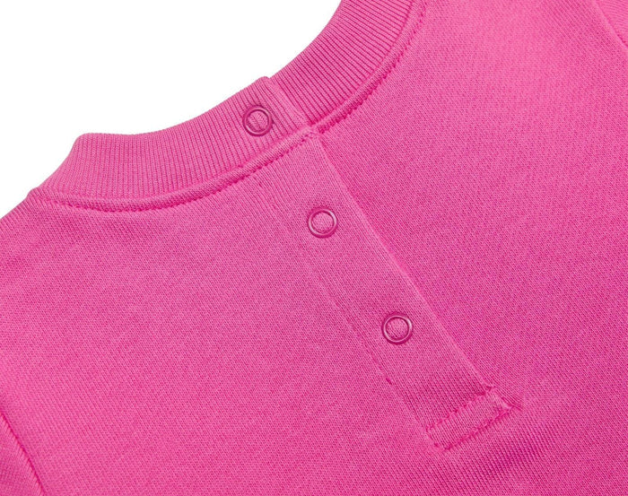 Neck snaps of Primary Baby French Terry Romper - Tulip. Available at www.tenlittle.com