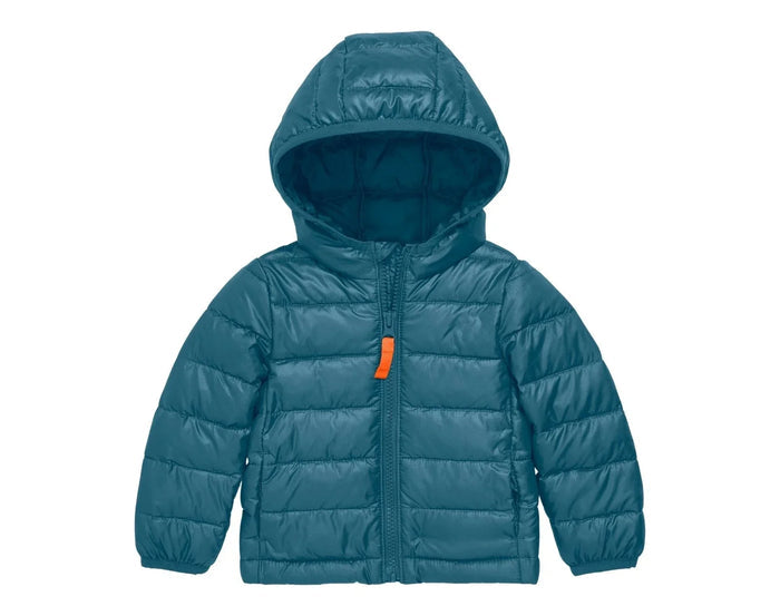 Primary Baby Lightweight Puffer Jacket - Slate Blue. Available at www.tenlittle.com