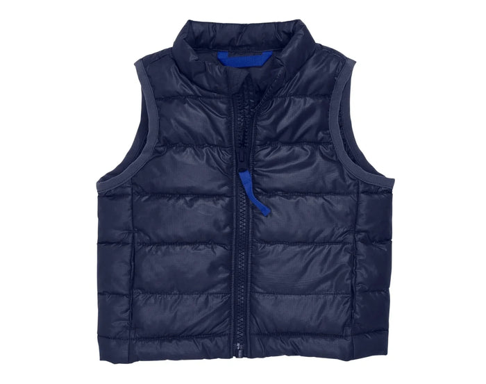 Primary Baby Lightweight Puffer Vest - Navy. Available at www.tenlittle.com
