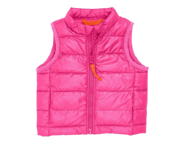 Primary Baby Lightweight Puffer Vest - Fuchsia. Available at www.tenlittle.com