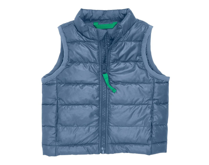 Primary Baby Lightweight Puffer Vest - Dusk. Available at www.tenlittle.com