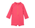 Front view of Primary Baby One-Piece Rash Guard - Bright Azalea. Available at www.tenlittle.com