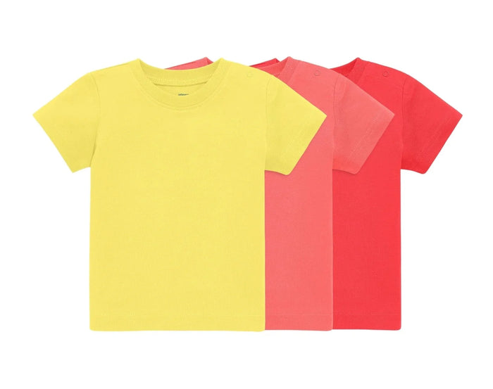Primary Baby Short Sleeve Tee - 3 Pack - Warm Mix. Available at www.tenlittle.com