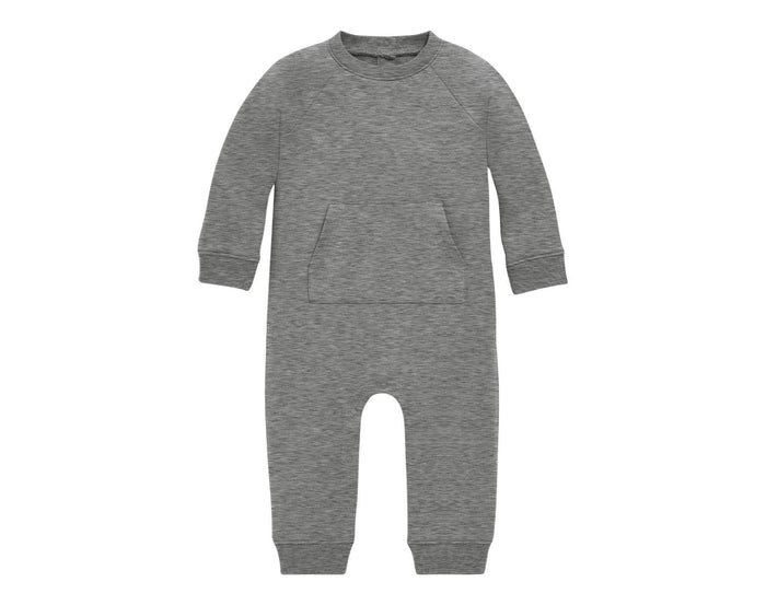 Primary - Baby Sweatshirt Romper - Heather Gray - Available at www.tenlittle.com