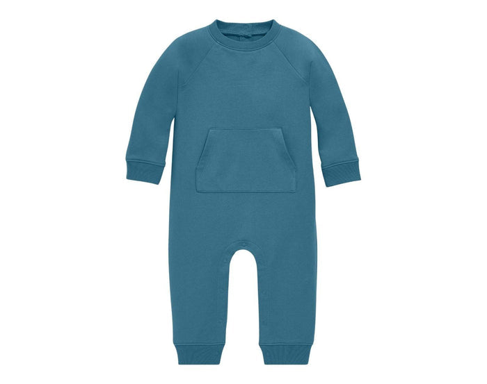 Primary - Baby Sweatshirt Romper - Slate Blue - Available at www.tenlittle.com