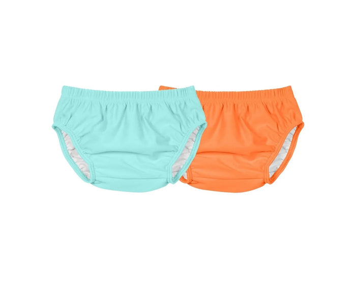 Front view of Primary Swim Diaper - 2 Pack - Mist Cantaloupe. Available at www.tenlittle.com