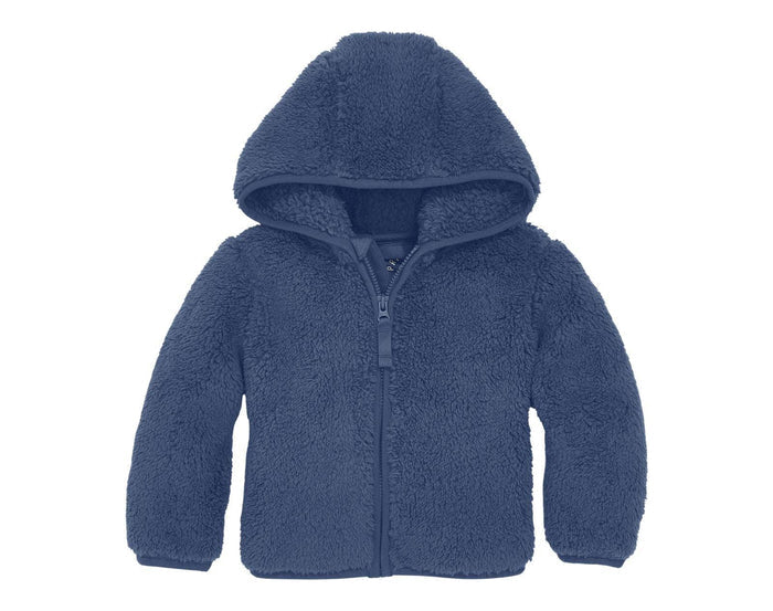Primary - Baby Teddy Fleece Jacket - Sunwashed Navy - Available at www.tenlittle.com