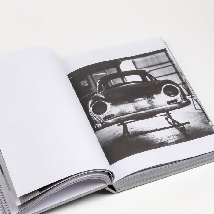 Page from Bart Kuykens 10th Anniversary photo book on orsche drivers and their cars.