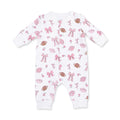 Baseball Collar Button Up Romper-Football Bows