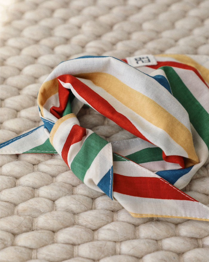 multi striped dog bandana colorful cotton pet scarf summer dog accessory