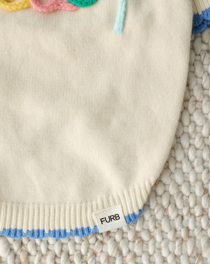 summer beach dog sweater embroidered beach knit dog sweater playful coastal pet outfit