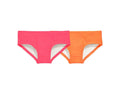 Primary Bikini Bottoms - 2 Pack - Cantaloupe / Bright Azalea. Available at www.tenlittle.com