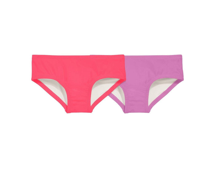 Primary Bikini Bottoms - 2 Pack - Bright Azalea / Lilac. Available at www.tenlittle.com