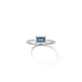Birthstone Baguette Ring - Alexandrite Vermeil 14k 18k White Gold First