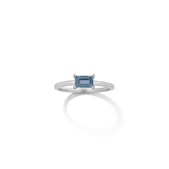 Birthstone Baguette Ring - Alexandrite Vermeil 14k 18k White Gold First