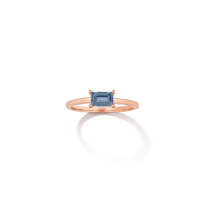 Birthstone Baguette Ring - Alexandrite Vermeil 14k 18k Rose Gold First