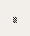 Black Ceramic Checkerboard Big Bead in Sterling Silver