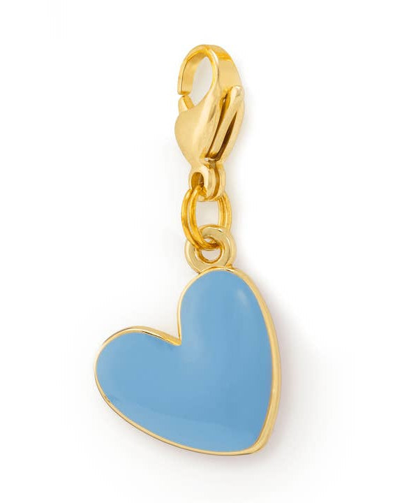 Blue heart dog collar charm with glossy finish for cute everyday accessorizing, perfect for adding charm to collars on small and medium dogs