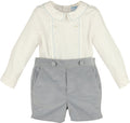 Blue Mini Corduroy Button On Outfit