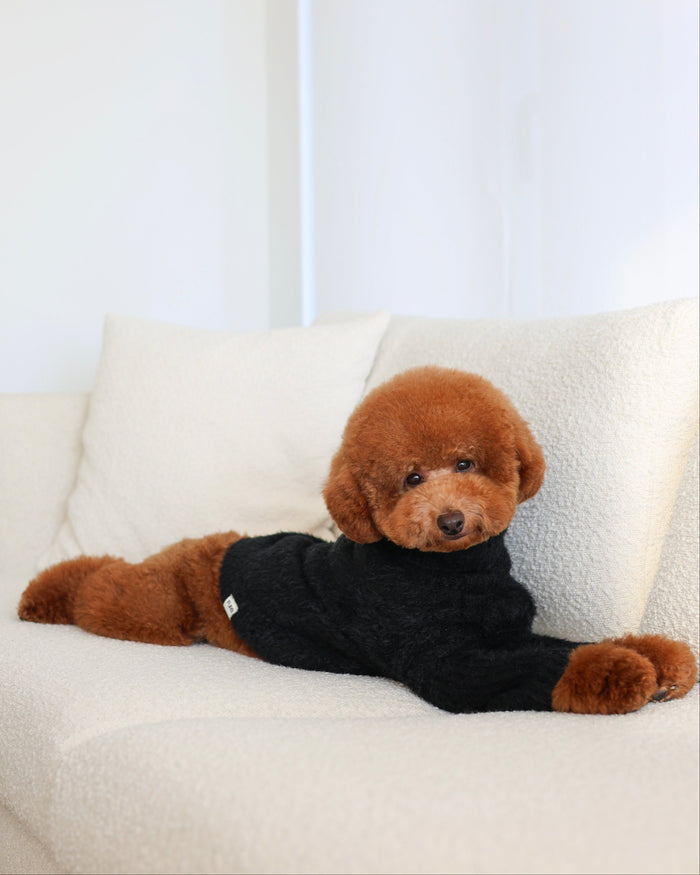 Bobbi Black Eyelash Knit Dog Sweater