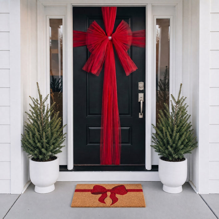 Bow Door Decoration - Red