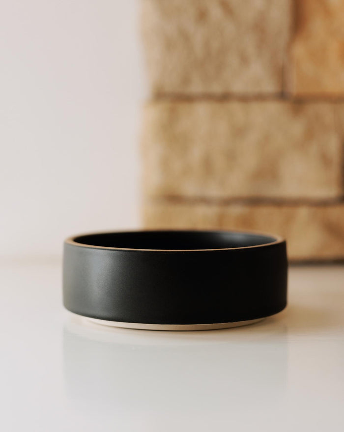Bowled Over Minimal Charcoal Dog Bowl