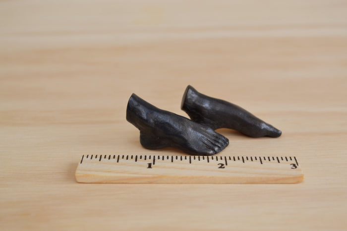 Bronze Objects Pair Tiny Feet "En Pointe" sculpture object by Anne Ricketts.