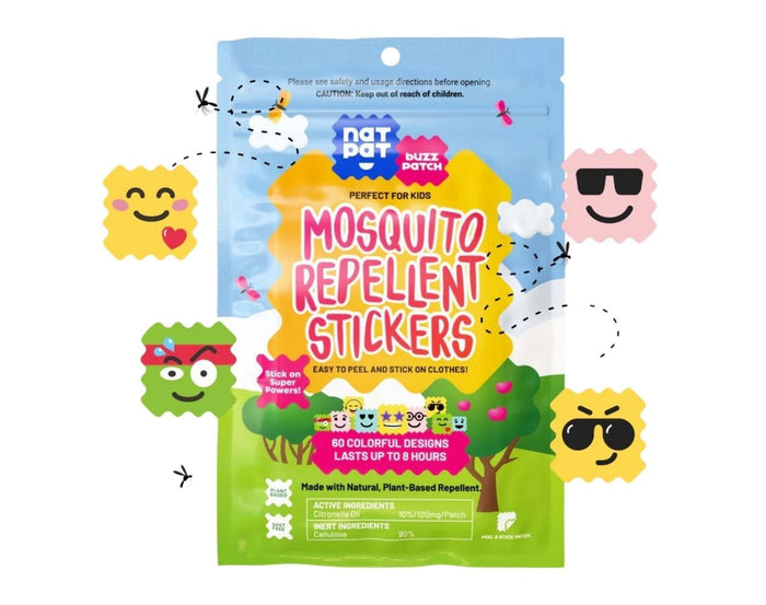 NATPAT BuzzPatch Mosquito Repellent - 24 Patches. Available from www.tenlittle.com