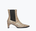 Freda Salvador Callie Chelsea boot in stone crock leather with front detail, stylish ankle boot for casual or dressy wear.